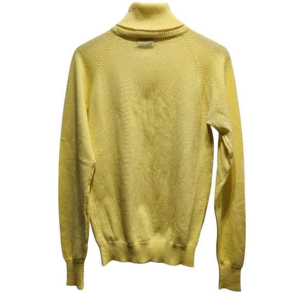 Vintage yellow turtleneck cashmilon acrylic sweater medium - Picture 2 of 4